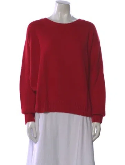 Pre-owned Organic By John Patrick Cashmere Scoop Neck Sweater In Red