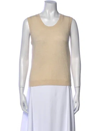 Pre-owned Organic By John Patrick Cashmere Scoop Neck Sweater W/ Tags In Neutral