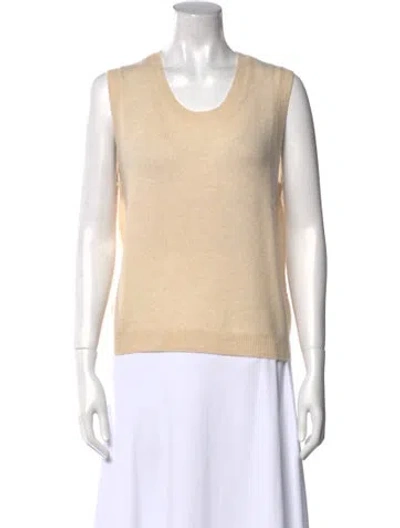 Pre-owned Organic By John Patrick Cashmere Scoop Neck Sweater W/ Tags In Neutral