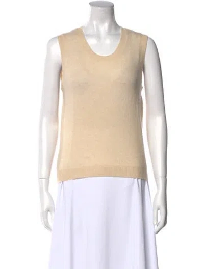 Pre-owned Organic By John Patrick Cashmere Scoop Neck Sweater W/ Tags In Neutral