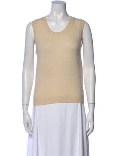 Pre-owned Organic By John Patrick Cashmere Scoop Neck Sweater W/ Tags In Neutral