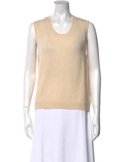 Pre-owned Organic By John Patrick Cashmere Scoop Neck Sweater W/ Tags In Neutral