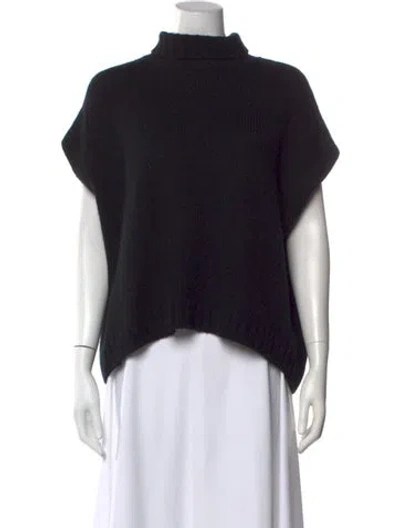 Pre-owned Organic By John Patrick Cashmere Turtleneck Sweater In Black