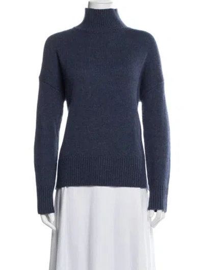 Pre-owned Organic By John Patrick Cashmere Turtleneck Sweater In Blue