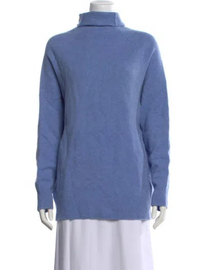 Pre-owned Organic By John Patrick Cashmere Turtleneck Sweater In Blue