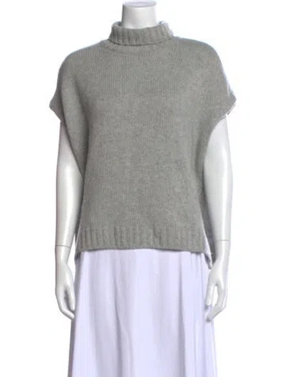 Pre-owned Organic By John Patrick Cashmere Turtleneck Sweater In Gray