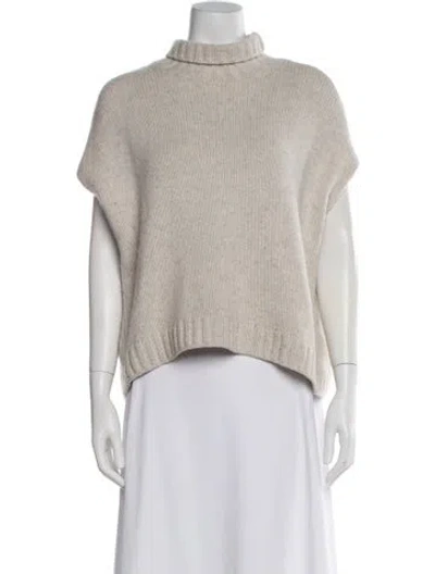 Pre-owned Organic By John Patrick Cashmere Turtleneck Sweater In Neutrals