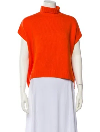 Pre-owned Organic By John Patrick Cashmere Turtleneck Sweater In Orange
