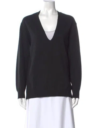Pre-owned Organic By John Patrick Cashmere V-neck Sweater In Black