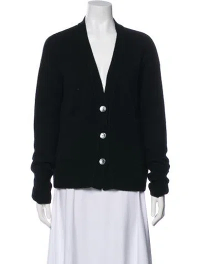 Pre-owned Organic By John Patrick Cashmere V-neck Sweater In Black