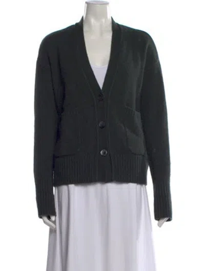Pre-owned Organic By John Patrick Cashmere V-neck Sweater In Black