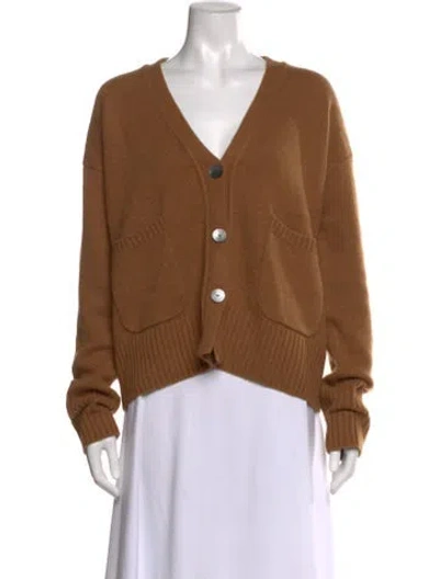 Pre-owned Organic By John Patrick Cashmere V-neck Sweater In Brown