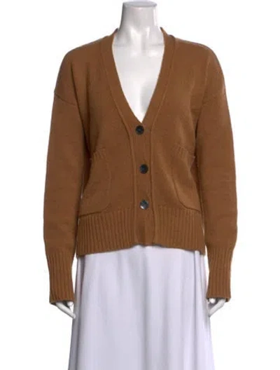 Pre-owned Organic By John Patrick Cashmere V-neck Sweater In Brown