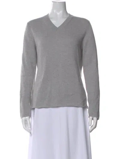 Pre-owned Organic By John Patrick Cashmere V-neck Sweater In Gray