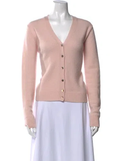 Pre-owned Organic By John Patrick Cashmere V-neck Sweater In Pink