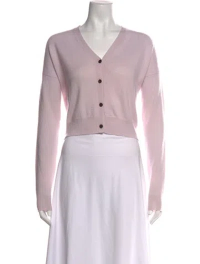 Pre-owned Organic By John Patrick Cashmere V-neck Sweater In Pink