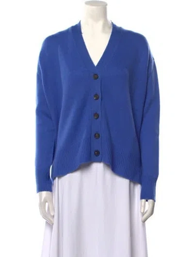 Pre-owned Organic By John Patrick Cashmere V-neck Sweater W/ Tags In Blue