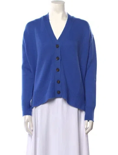 Pre-owned Organic By John Patrick Cashmere V-neck Sweater W/ Tags In Blue