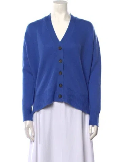 Pre-owned Organic By John Patrick Cashmere V-neck Sweater W/ Tags In Blue