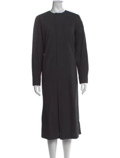 Pre-owned Organic By John Patrick Crew Neck Long Dress In Gray