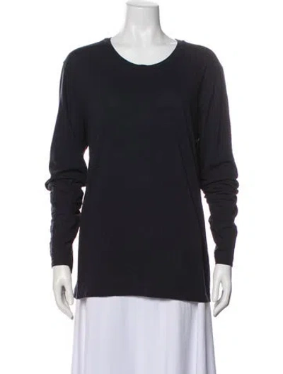 Pre-owned Organic By John Patrick Crew Neck Long Sleeve T-shirt In Gray