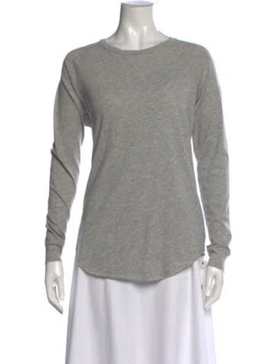 Pre-owned Organic By John Patrick Crew Neck Long Sleeve T-shirt In Gray