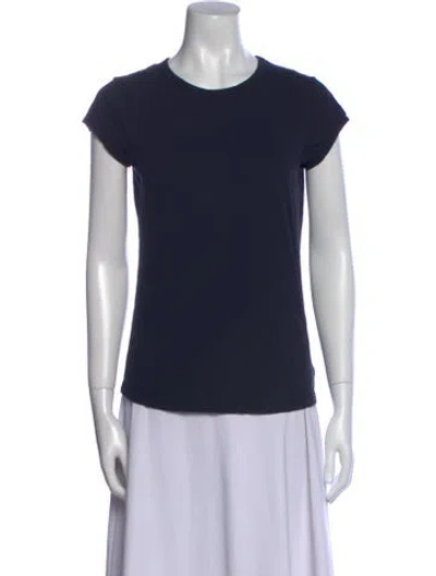 Pre-owned Organic By John Patrick Crew Neck Short Sleeve T-shirt In Blue