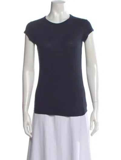 Pre-owned Organic By John Patrick Crew Neck Short Sleeve T-shirt In Blue
