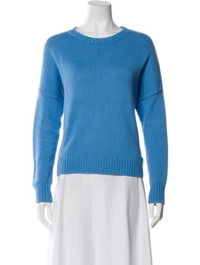 Pre-owned Organic By John Patrick Crew Neck Sweater In Blue