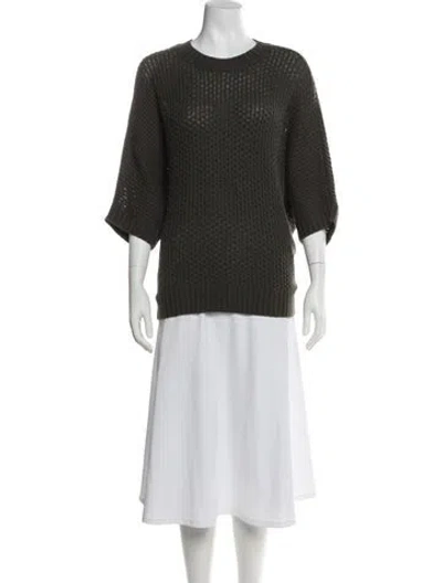 Pre-owned Organic By John Patrick Crew Neck Sweater In Green