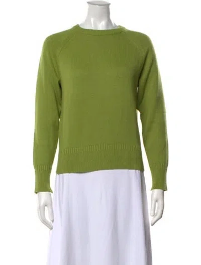 Pre-owned Organic By John Patrick Crew Neck Sweater In Green