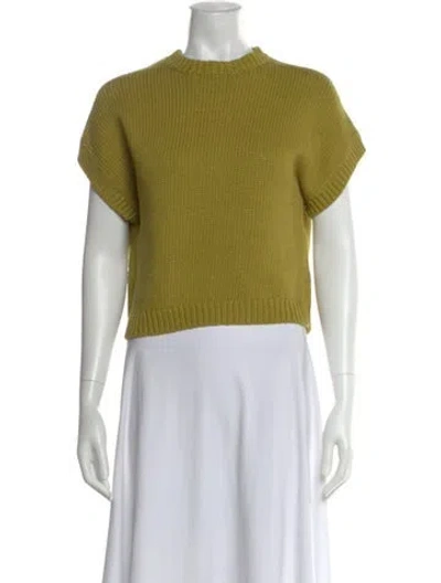 Pre-owned Organic By John Patrick Crew Neck Sweater In White