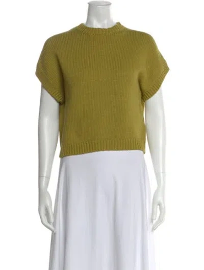 Pre-owned Organic By John Patrick Crew Neck Sweater In White