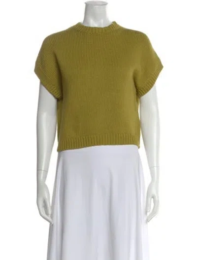 Pre-owned Organic By John Patrick Crew Neck Sweater In White
