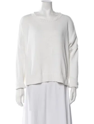 Pre-owned Organic By John Patrick Crew Neck Sweater In White
