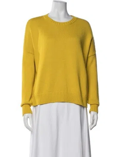 Pre-owned Organic By John Patrick Crew Neck Sweater In Yellow