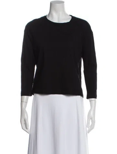 Pre-owned Organic By John Patrick Crew Neck Three-quarter Sleeve T-shirt In Black