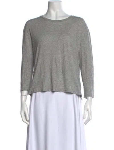 Pre-owned Organic By John Patrick Crew Neck Three-quarter Sleeve T-shirt In Gray