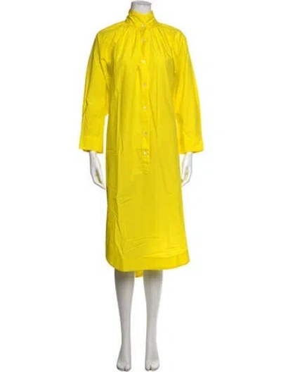Pre-owned Organic By John Patrick Knee-length Dress In Yellow