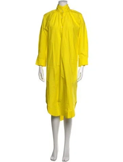 Pre-owned Organic By John Patrick Knee-length Dress In Yellow