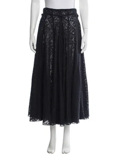 Pre-owned Organic By John Patrick Lace Long Skirt In Blue