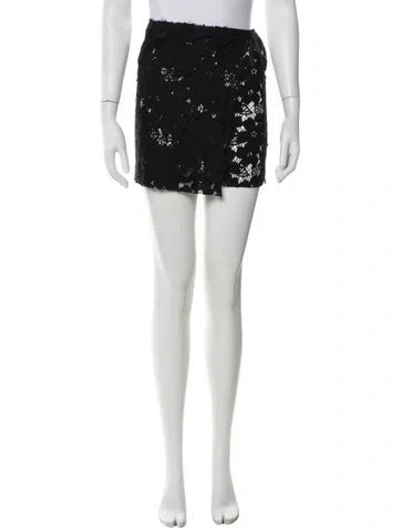 Pre-owned Organic By John Patrick Lace Pattern Mini Skirt In Black