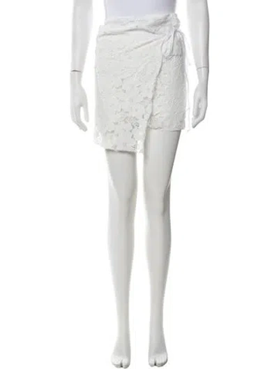 Pre-owned Organic By John Patrick Lace Pattern Mini Skirt In White