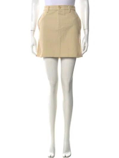 Pre-owned Organic By John Patrick Lace Trim Embellishment Mini Skirt In Neutrals