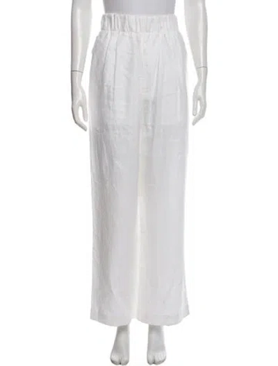 Pre-owned Organic By John Patrick Linen Wide Leg Pants In White