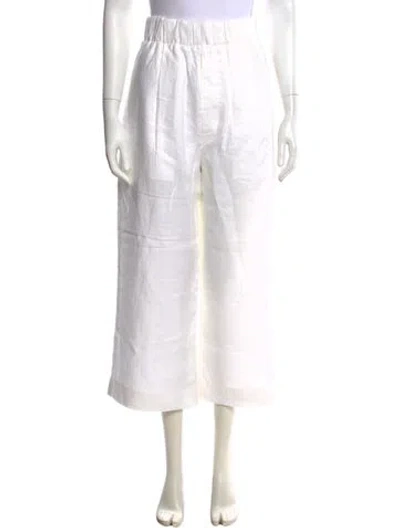 Pre-owned Organic By John Patrick Linen Wide Leg Pants In White