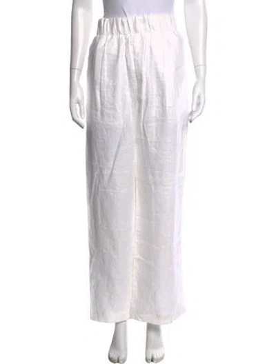 Pre-owned Organic By John Patrick Linen Wide Leg Pants In White