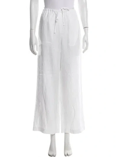 Pre-owned Organic By John Patrick Linen Wide Leg Pants In White