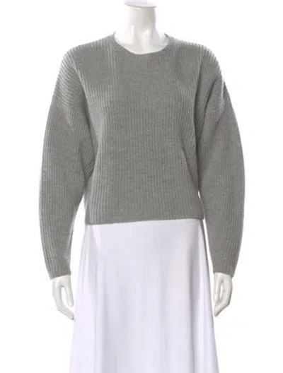 Pre-owned Organic By John Patrick Merino Wool Crew Neck Sweater In Gray