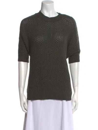 Pre-owned Organic By John Patrick Merino Wool Crew Neck Sweater In Green